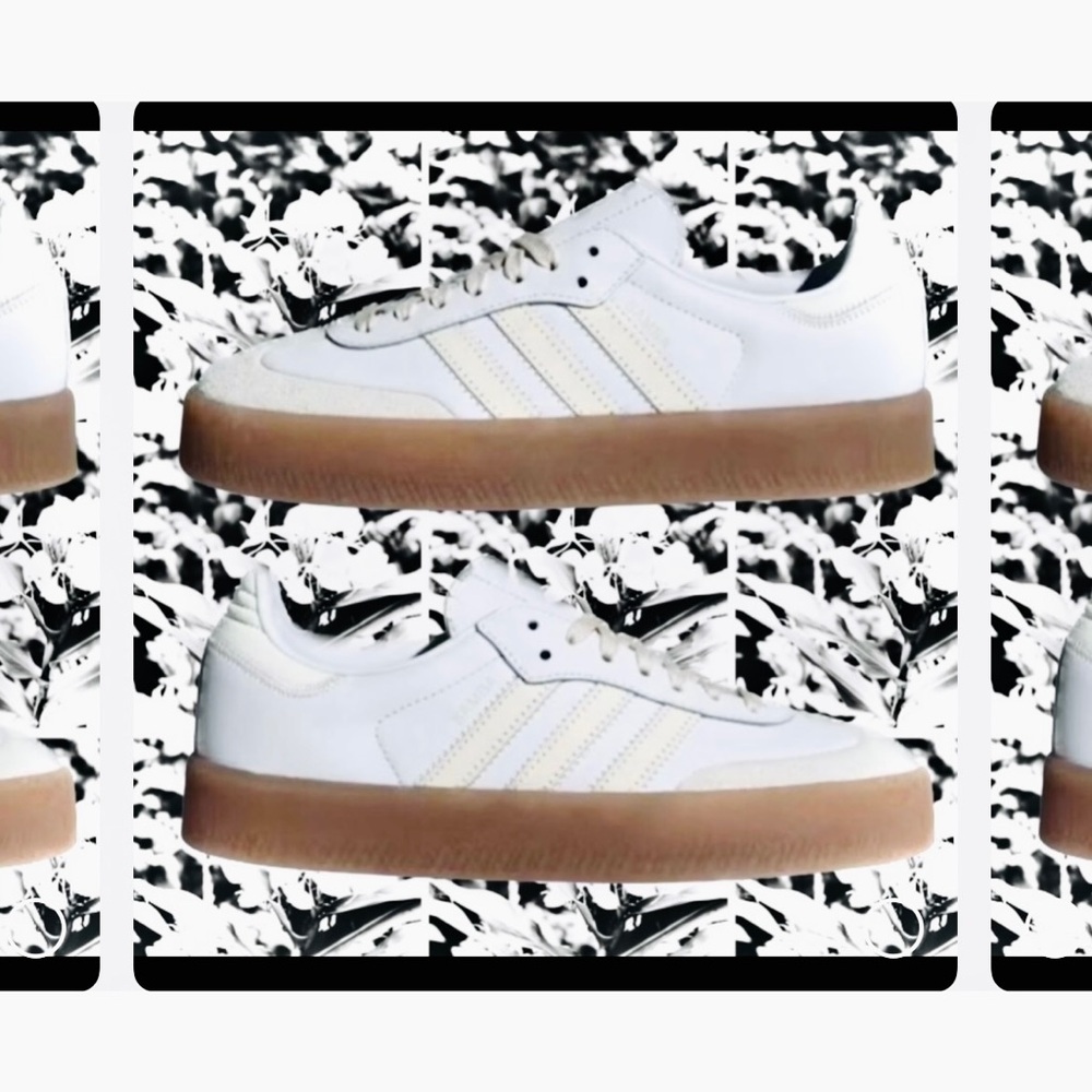 ADIDAS | 6.5 / 9 | Sambae Samba Gum Sole Cloud Wonder White Leather Lace Sneaker